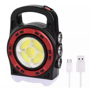 Переносной фонарь 6678С-3LED+5COB, power bank, аккумулятор Li-Ion, водонепроницаемый, солнечная батарея, зарядка microUSB. 1902 фото
